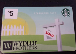 Branded Starbucks cards keeping agents top of mind
