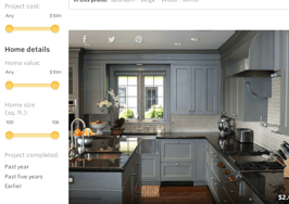 Searchable database of remodeling projects tracks costs, home specifications