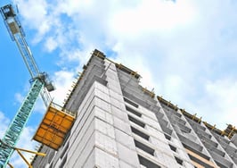 A crane working on a building