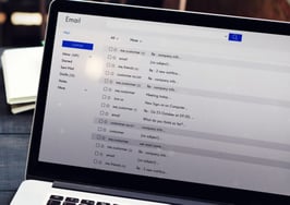 Email open on a laptop computer