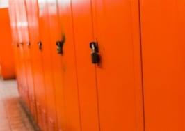 run-down lockers in a school