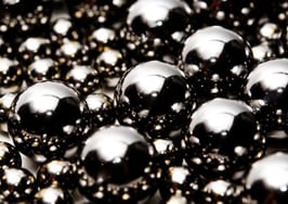 Shiny ball bearings in a field of view