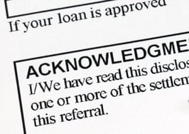 A close-up of a settlement services signature field