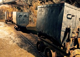 Mine carts in a mine