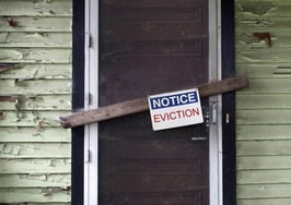 An eviction notice on a door