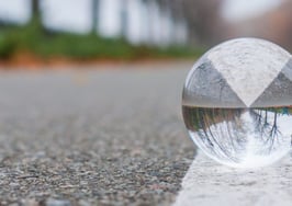 A crystal ball in the middle of a road