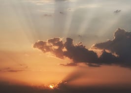 Rays of sun breaking through a cloud