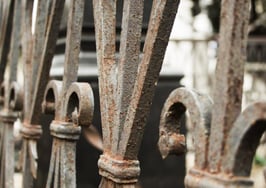 A gate in front of a New Orleans home