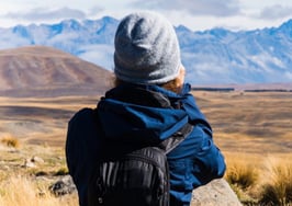 A girl backpacking in New Zealand