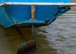 A boat's rudder