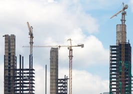 Buildings being torn down and rebuilt