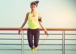 A woman jumping rope