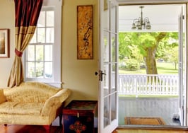 A door opening onto a living room