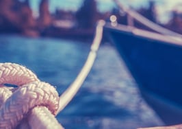 A rope attached to a luxury yacht