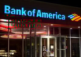 A Bank of America sign at night