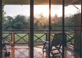 A screened-in porch