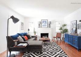 Houzz tour: chic living room makeover for a temporary space