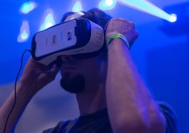 A man using a virtual reality headset