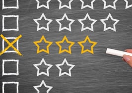 An average three-star rating out of five