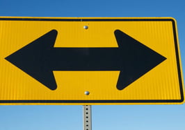 An arrow pointing in two directions