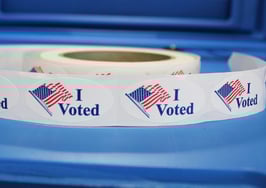 A roll of "I Voted" stickers