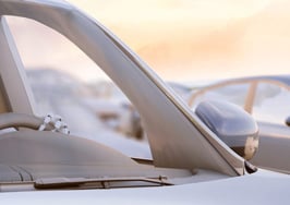 A robot driving a car