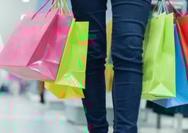 A woman carrying shopping bags