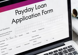 A payday loan application on a computer