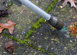 A weedburner burning weeds