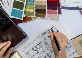 An architect with samples