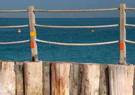 A blockade along the ocean