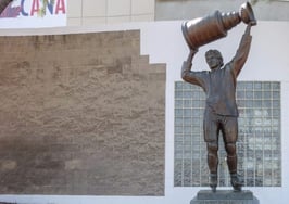 The Wayne Gretzky memorial erected by the city of Edmonton to celebrate its sport champion