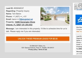 Email scam hawks fake Zillow leads to agents