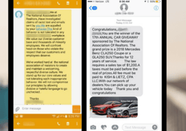 NAR warns of text message scam