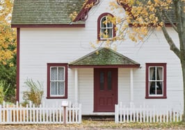 Home with autumn leaves