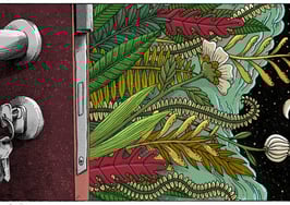 Cool psychedelic door and keys