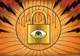 Security lock cryptocurrency blockchain tech