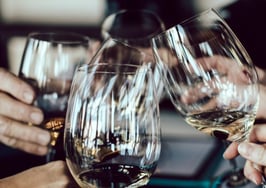 Cheers clinking wine glasses