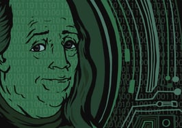 Cryptocurrency dollar bill Benjamin Franklin