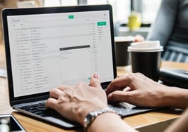 Email on laptop computer