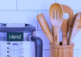Blender with Blend logo on it