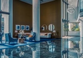 Luxury apartment lobby