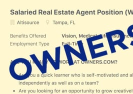 Owners.com is seeking to hire salaried agents in some markets