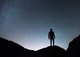 Night sky full of stars silhouette