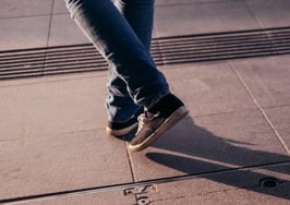Person walking shoes feet