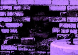 Purple bricks broken