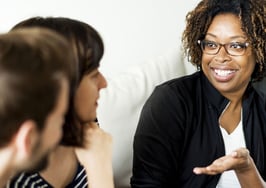 Businesswomen talking