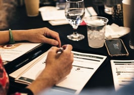Writing a business plan at dinner