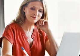 Woman working on laptop