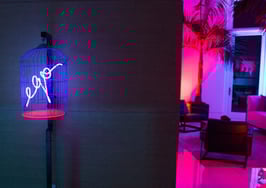 In order to stand out, these agents lit up this $49.5M home in neon